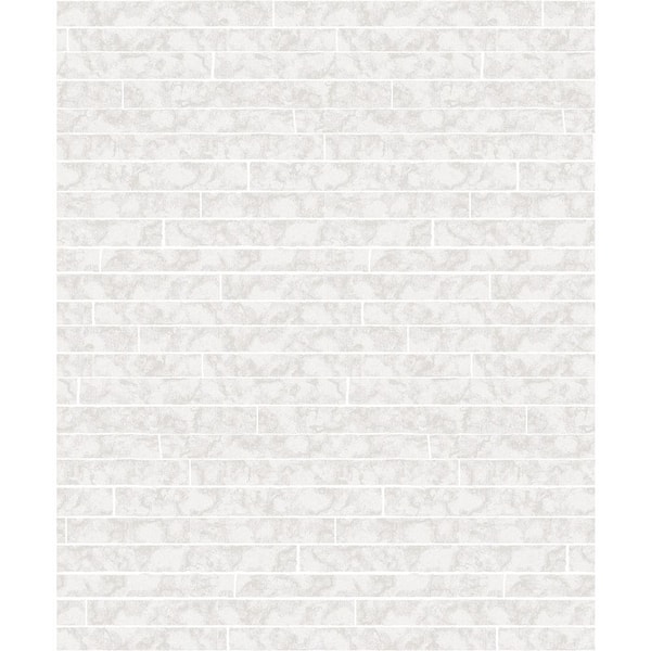 A-Street Prints Grey Namari Silver Distressed Tile Wallpaper Sample