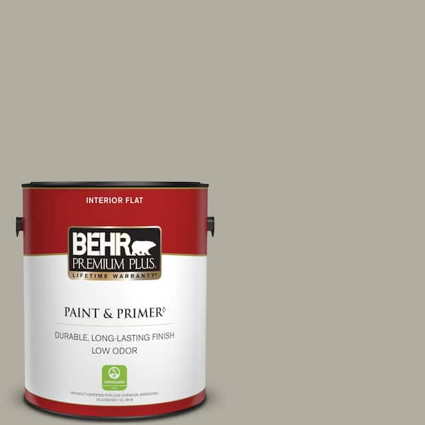 BEHR PREMIUM PLUS 1 gal. #PPU25-06 Wells Gray Flat Low Odor Interior Paint & Primer