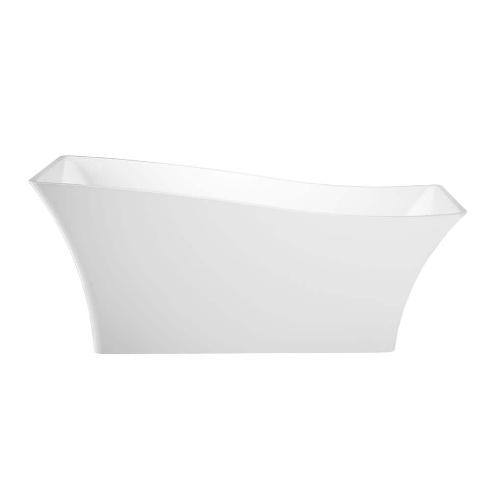 Melanie 68 in. Acrylic Slipper Flatbottom Non-Whirlpool Bathtub in White with Integral Drain in White price history on PriceWatchPro