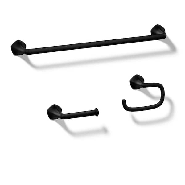 KOHLER Sundae 3-Piece Bath Hardware Set in Matte Black