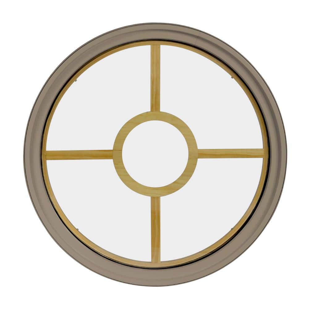 30 in. x 30 in. Round Sandston 6-9/16 in. Jamb 2-1/4 in. Interior Trim 5-Lite Grille Geometric Aluminum Clad Wood Window price history on PriceWatchPro