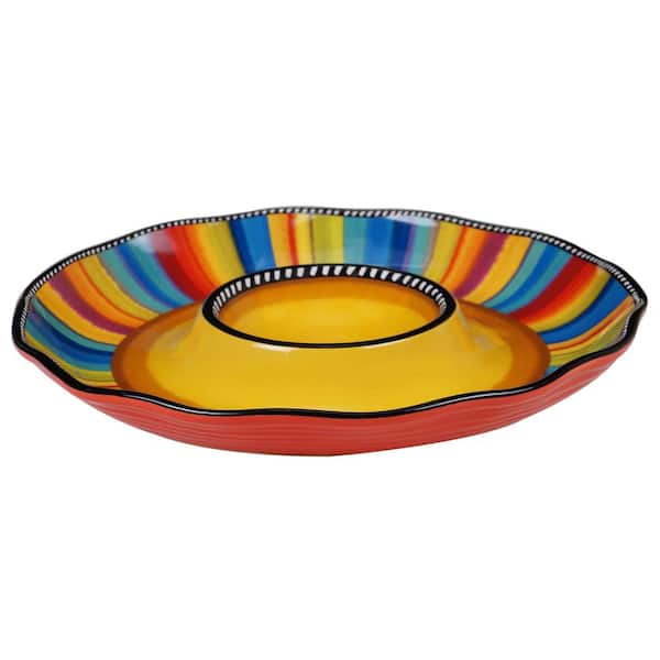 Certified International Sierra 13.5 in. Multicolored Chip and Dip