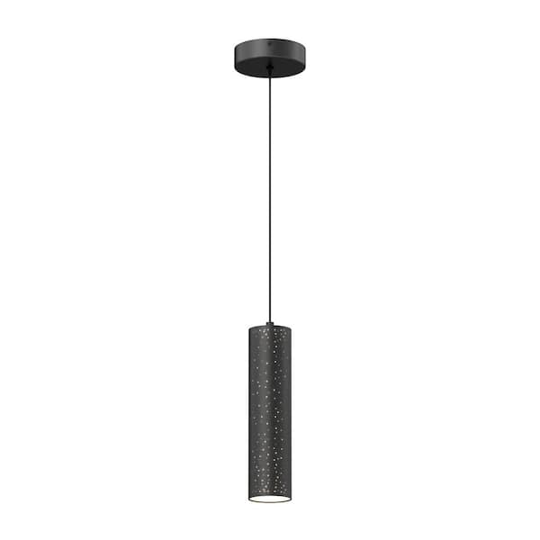 Cosmic 13.5-Watt 1 Light Black Modern 3 CCT Integrated LED Mini Pendant Light Fixture for Kitchen Island