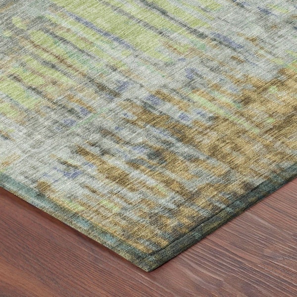 Chantille Machine Washable Indoor/Outdoor Abstract ACN2428 Khaki 8 ft. x 10 ft. Area Rug