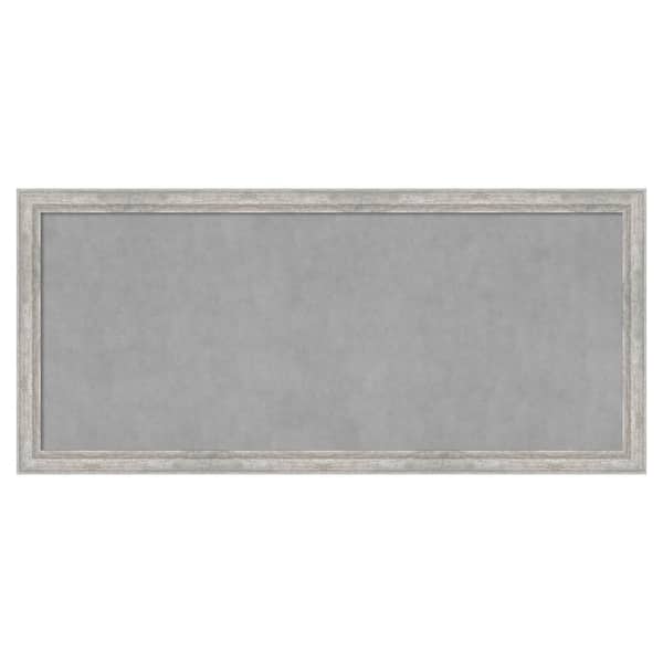 Amanti Art Angled Silver 51 in. x 23 in. Framed Magnetic Board