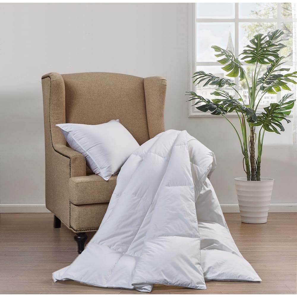 King White Cotton Down Comforter with Feather Fill