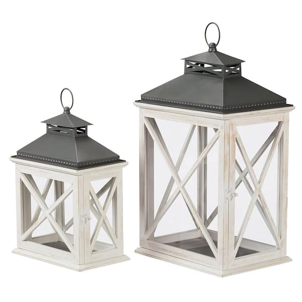 13''&19.5''Tall Outdoor Candle Lanterns（Set of 2）