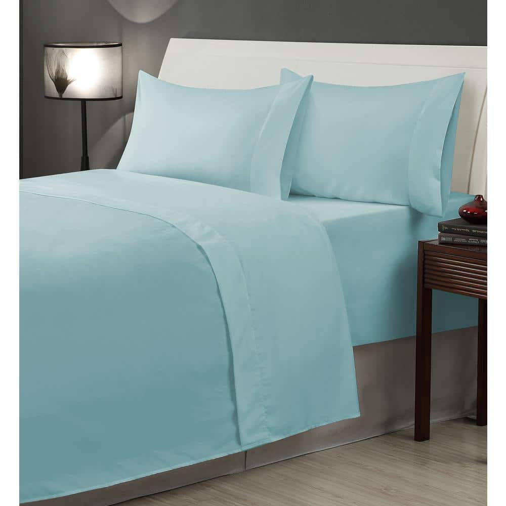 Sweet Home Collection 1500-Supreme Series 6-Piece Misty Blue Solid Color  Microfiber Full Sheet Set 6PC-MIST-FULL - The Home Depot