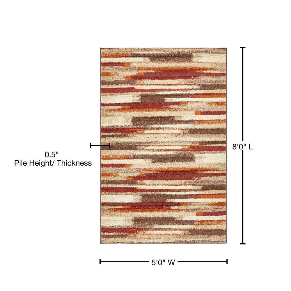 Autumn Harvest Multicolor Geometric 5' x 8' Area Rug