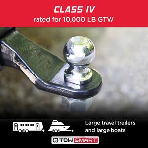 Class 4 10,000 lb. 2-5/16 in. Ball Diameter, 1-1/4 in. Shank Diameter, 2-1/2 in. Shank Length Chrome Trailer Hitch Ball