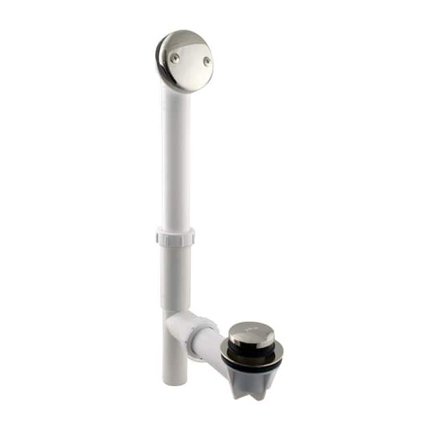 Westbrass 1-1/2 in. Poly Adjustable Tip-Toe Bath Waste and Overflow, Polished Nickel