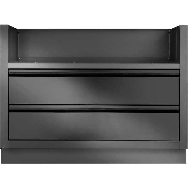 OASIS 46.75 in. Matte Black 2-Drawer Under Grill Cabinet for Built-in 700 Series 44