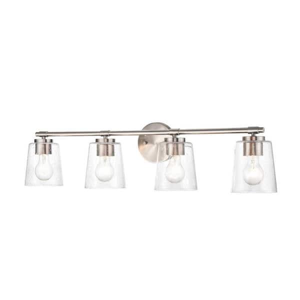 34 in. 4-Light Brushed Nickel Vanity Light
