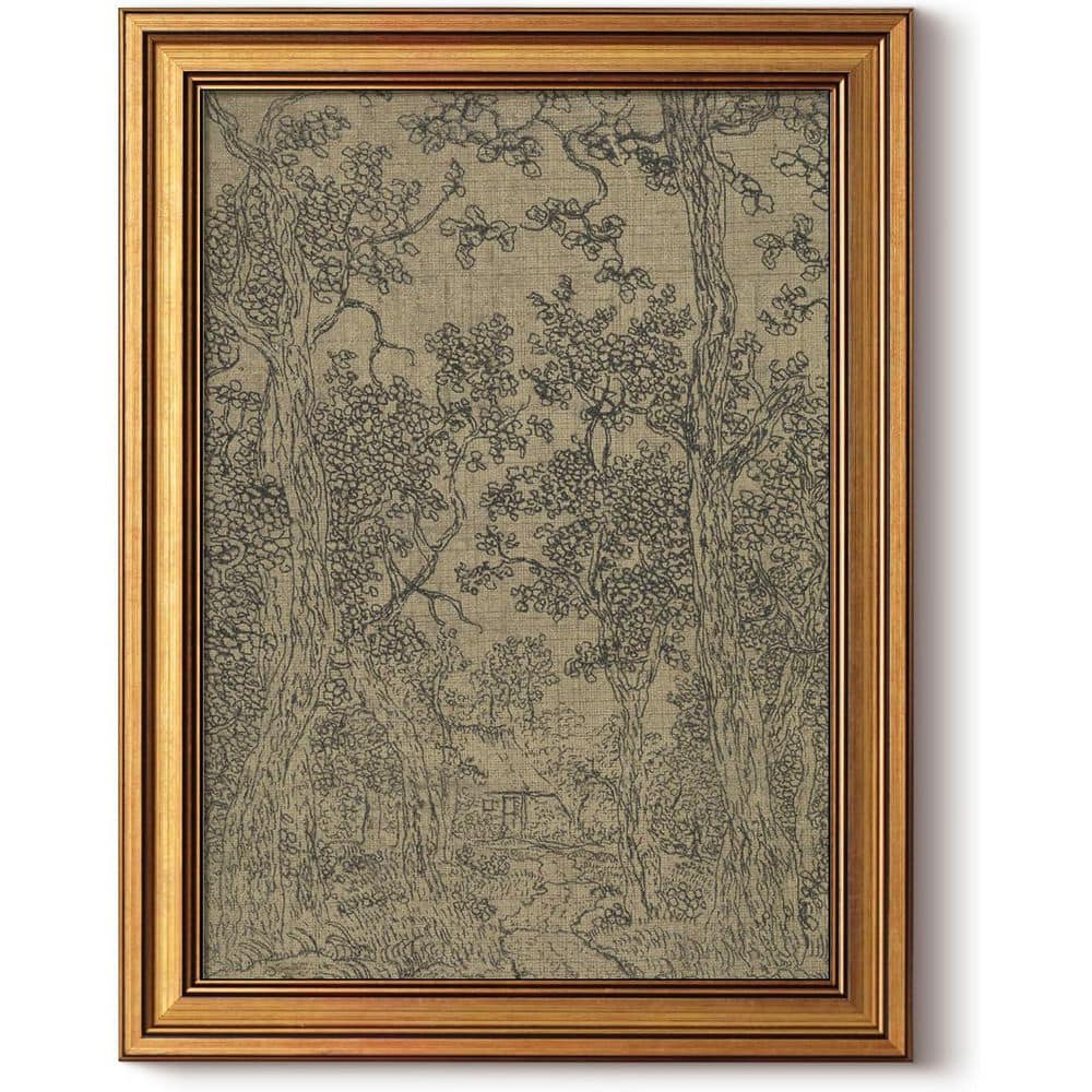 Antique Sketch Landscape Pictures Framed Wall Art 16 in. x 12 in
