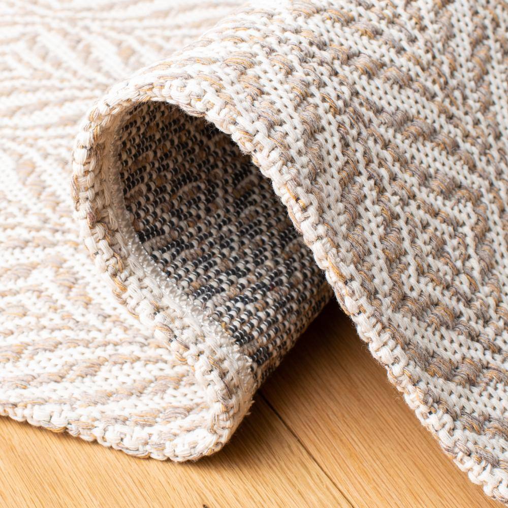 Augustine Boho-Mod Taupe & Cream Geometric Runner Rug - 2' x 8'