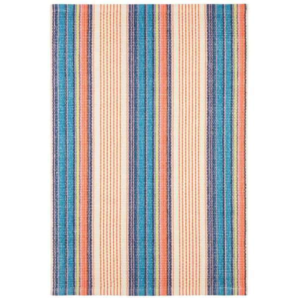 Sloane Stripe Handwoven Cotton Sunset 10 ft. x 14 ft. Indoor Area Rug