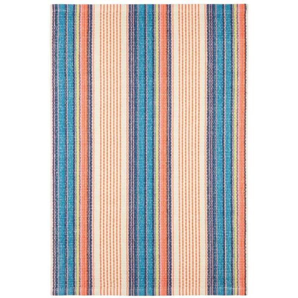 Sloane Stripe Handwoven Cotton Sunset 9 ft. x 12 ft. Indoor Area Rug