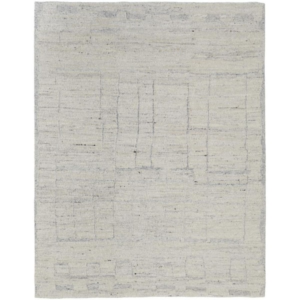 HomeRoots 6 ft. x 9 ft. Gray, Ivory Abstract Area Rug