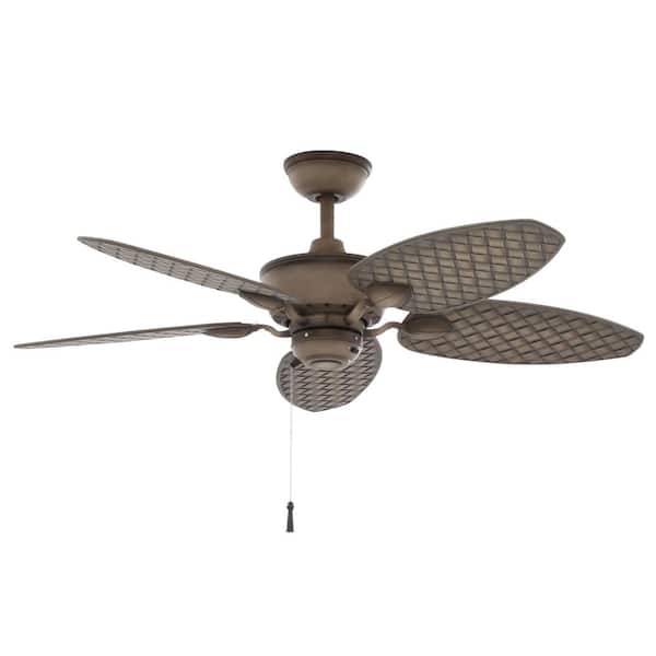 Hampton Bay Largo 48 In Indoor Outdoor Weathered Zinc Wet Rated Downrod Ceiling Fan With Reversible Motor 91885 The Home Depot