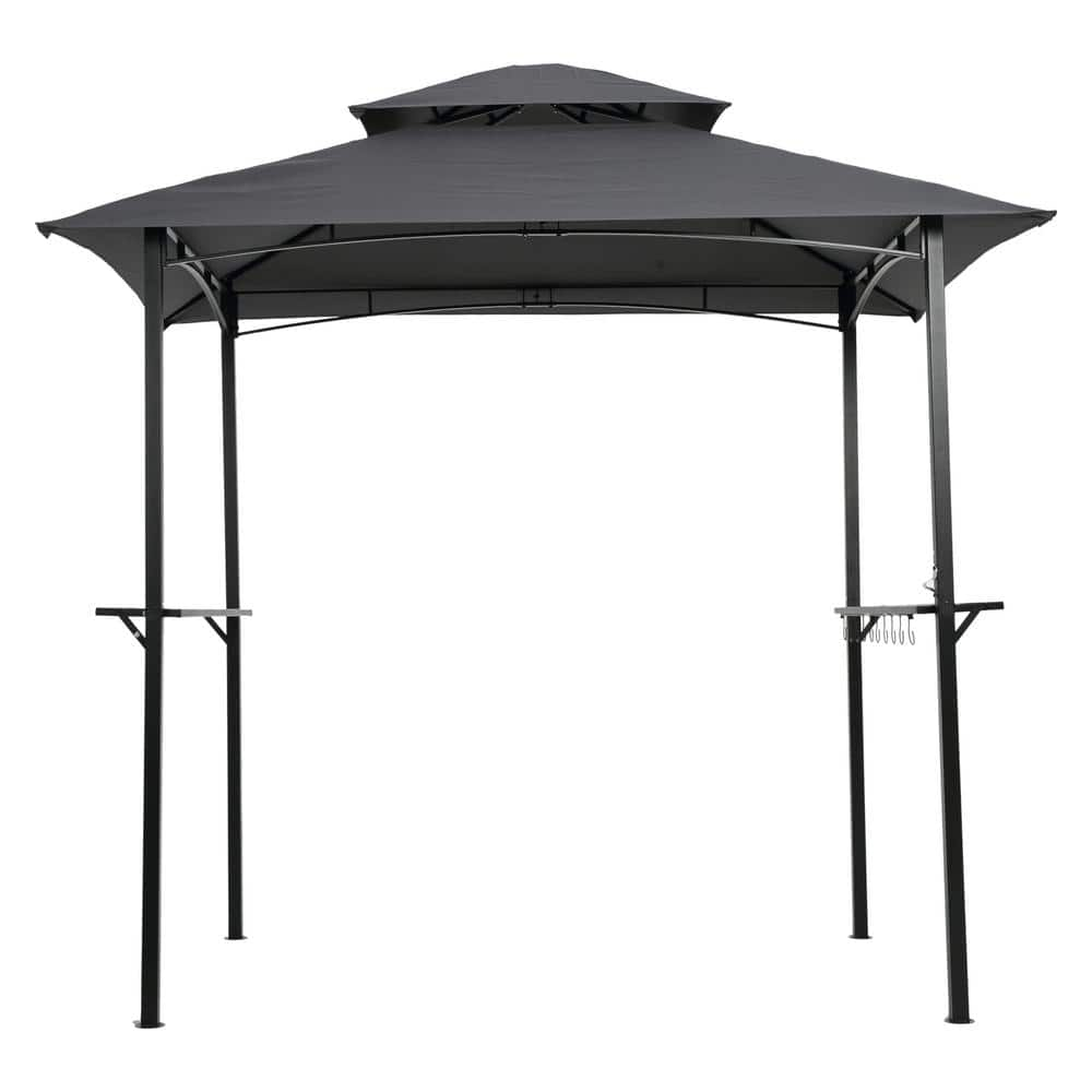 Cesicia 8 ft. x 5 ft. Gray Grill Gazebo Replacement Canopy, Double ...