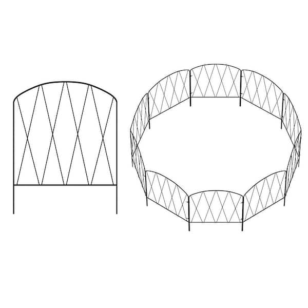 FAWEY TRED INC Decorative Garden Fence 10 Pack 11Ft (L) x 16in (H) Rustproof Arched Metal Fence Border
