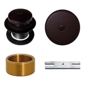 Universal 1-3/8 in. Tip-Toe Bathtub Trim with One-Hole Overflow Faceplate & 1-1/2 in. Adapter Bushing, Oil Rubbed Bronze