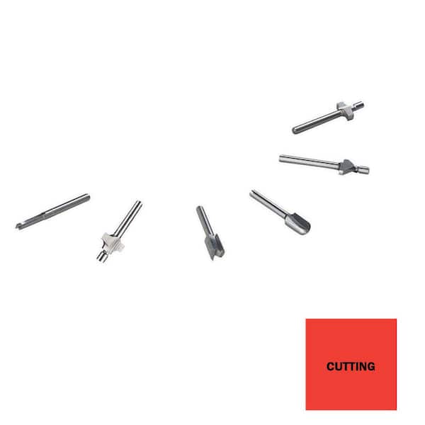 Rotary Tool Steel Router Bit Set for Soft Materials and Wood (6-Piece)