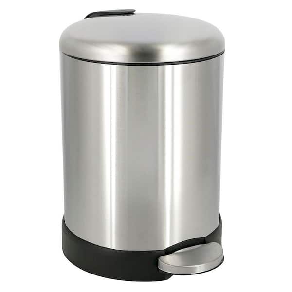 1.2 Gal. Round Stainless Steel Step-On Waste Bin with Inner Bucket