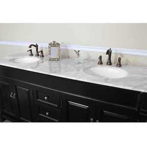 Bradbury 72 in. W x 22.5 in. D x 35.5 in. H Double Vanity in Espresso with Marble Vanity Top in White with White Basins