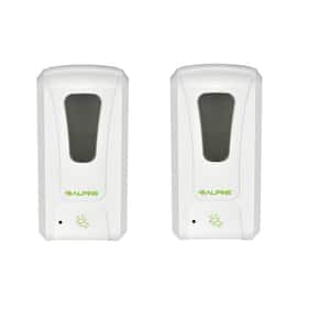 40 oz.. Wall Mount Automatic Foam Hand Sanitizer Soap Dispenser in White (2-Pack)