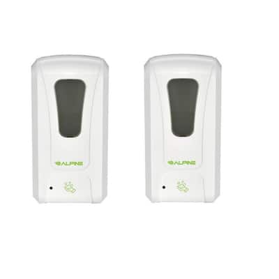 1200 ml. Wall Mount Automatic Foam Hand Sanitizer Soap Dispenser in White (2-Pack)