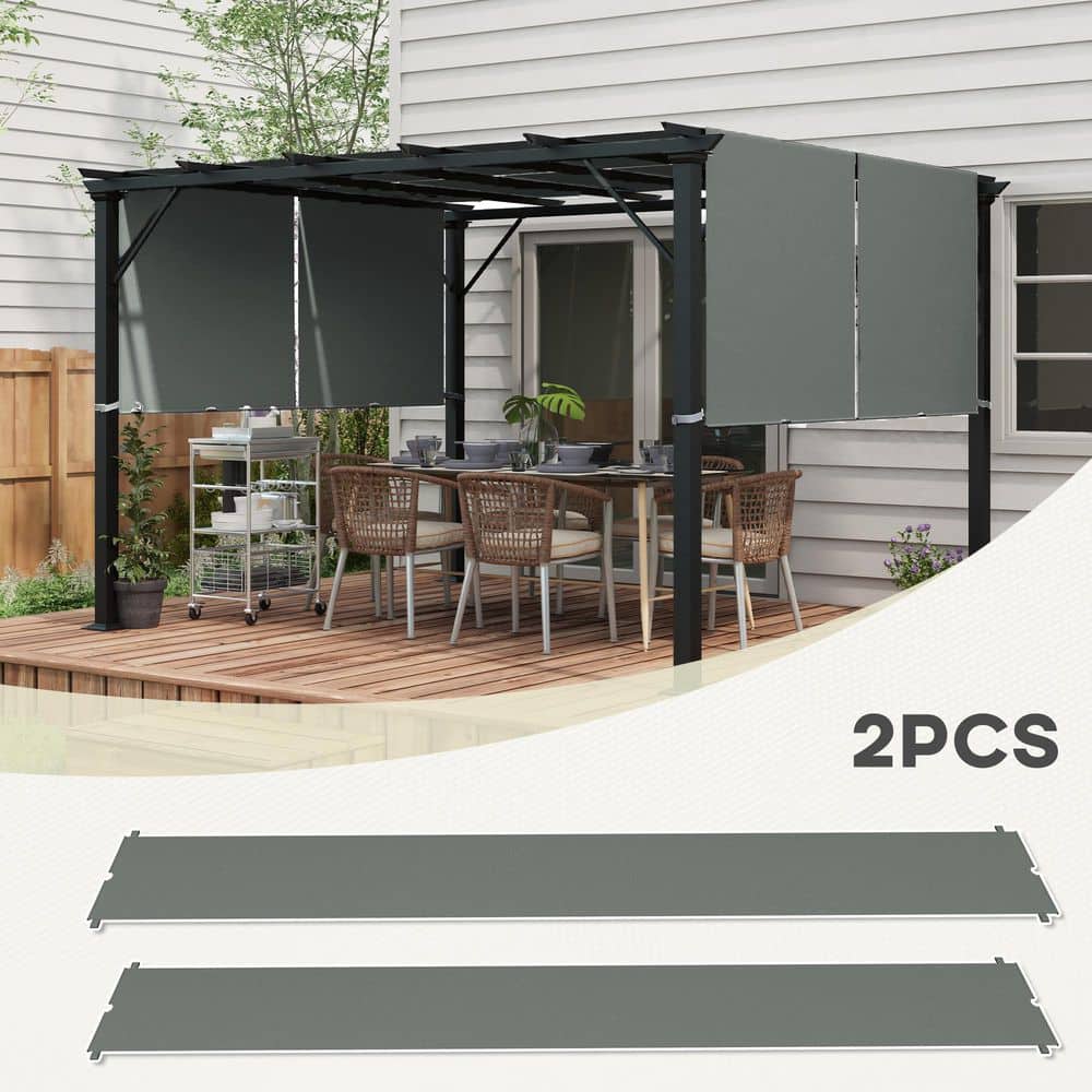 Dark Gray UV Protection Polyester Pergola Canopy Replacement