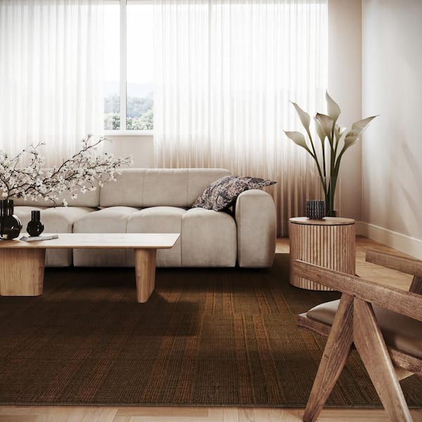 Oriya Wool Modern Transitional Rust 9 ft. x 12 ft. Indoor Area Rug