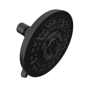 8-Spray Patterns 1.75 GPM 6 in. Wall Mount Fixed Shower Head in Matte Black