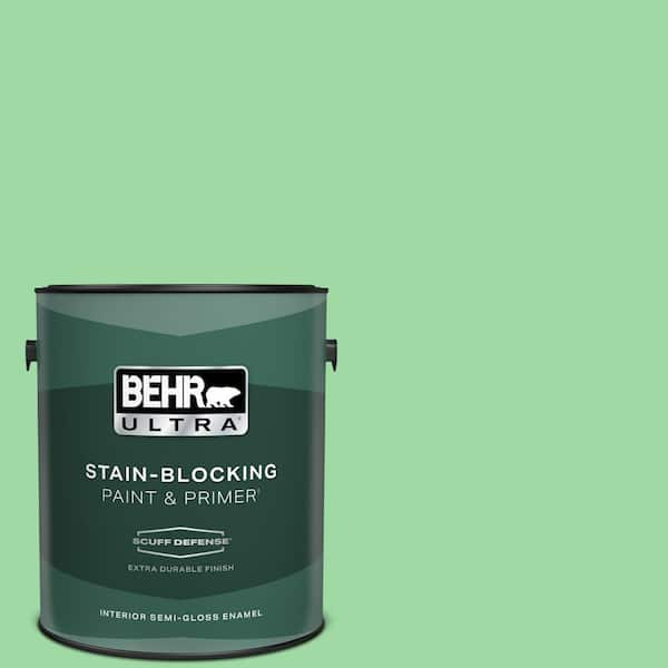 BEHR ULTRA 1 gal. #450B-4 Green Trance Extra Durable Semi-Gloss Enamel Interior Paint & Primer