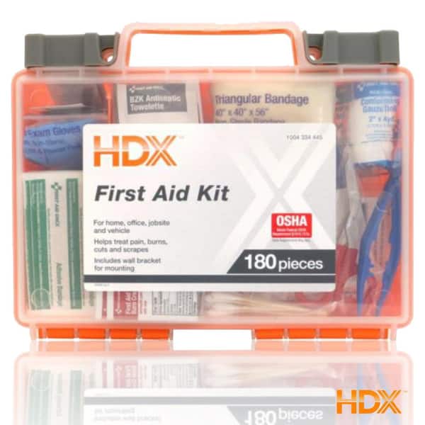 HDX 180-Piece, 25-Person Plastic OSHA First Aid Kit 59619 - The