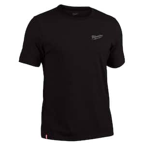 Men's Large Black Cotton/Polyester Short-Sleeve Hybrid Work T-Shirt