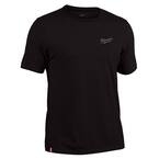Men's Medium Black Cotton/Polyester Short-Sleeve Hybrid Work T-Shirt
