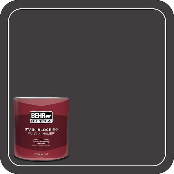 BEHR ULTRA 1 qt. #T13-3 Black Lacquer Extra Durable Flat Interior Paint & Primer