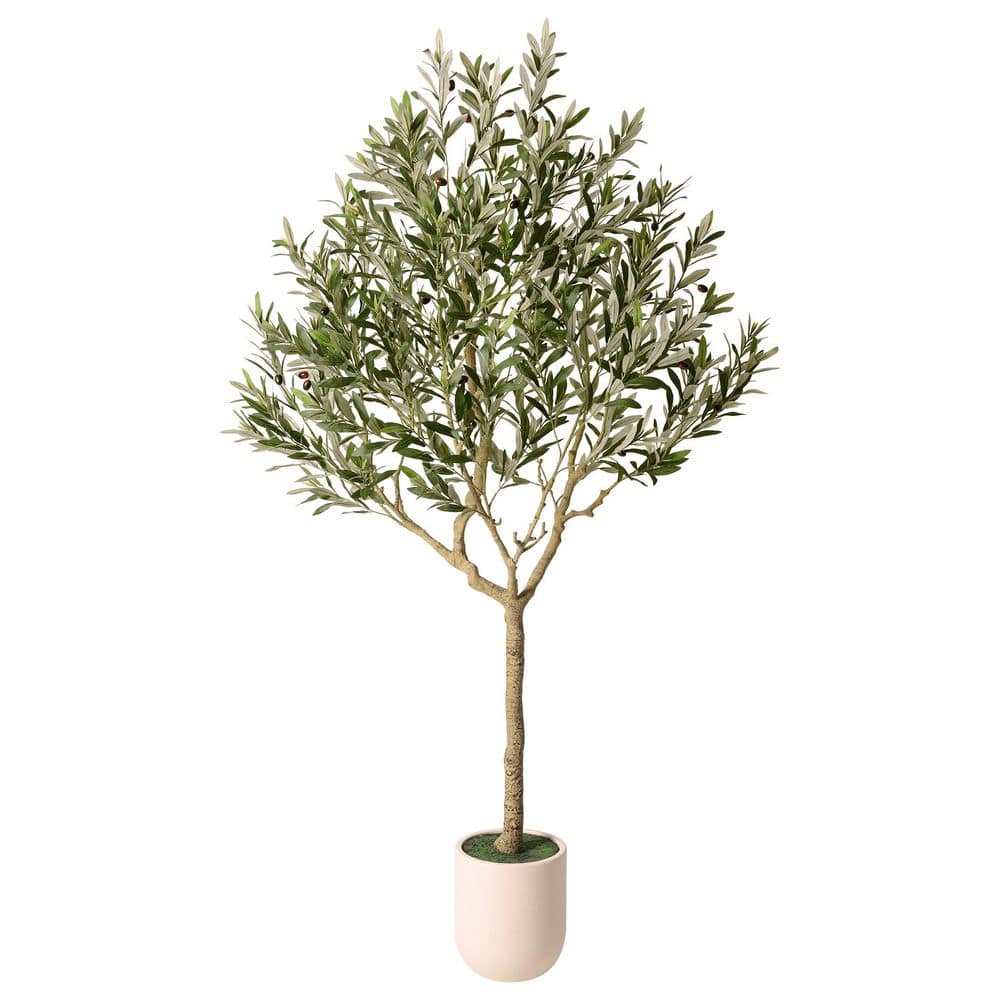 DR.Planzen 7ft.Artificial Olive Tree Tall Faux Silk Plant for Home