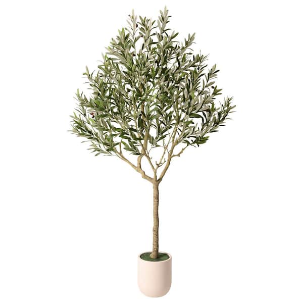 7ft.Artificial Olive Tree Tall Faux Silk Plant for Home Office Decor Indoor Fake Olive Tree