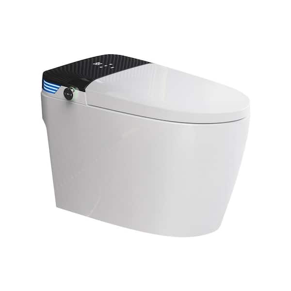 LTMATE Tankless Elongated Smart Toilet Bidet 1.32 GPF in White with Auto Flush, Heated Seat, Wireless Remote Control