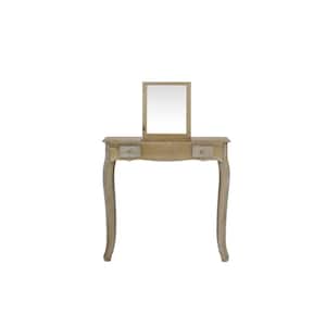 Emilie Weathered Vanity Table with Mirror