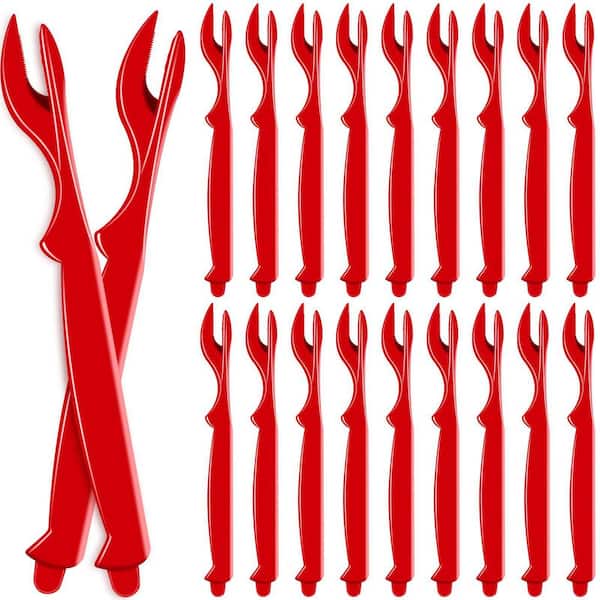 20-Pieces Food Grade Plastic Seafood Crackers Picks Set Easy Open Shellfish Meat Fork Tool for Crab Lobster Shrimp