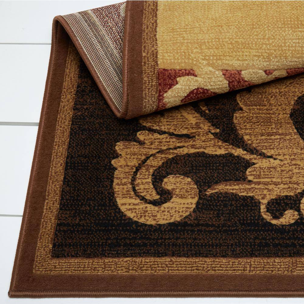 Catalina Red and Brown Tufted Synthetic Area Rug