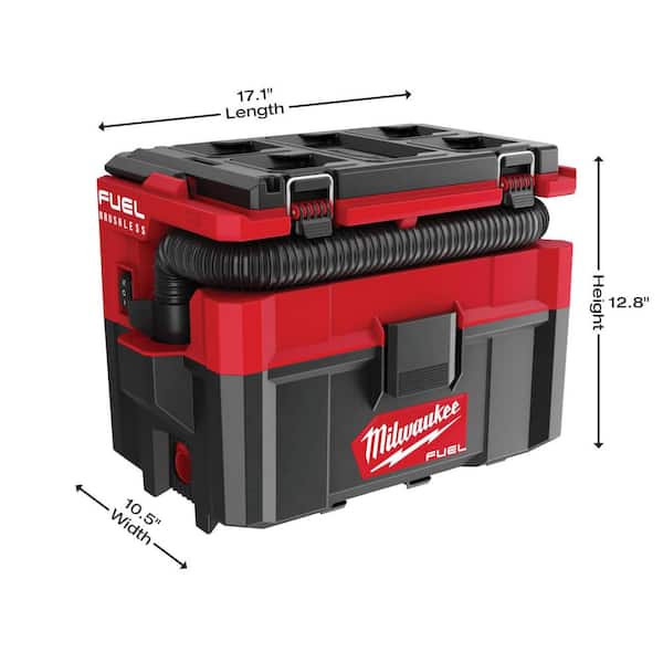 Milwaukee M18 FUEL PACKOUT 18-Volt Lithium-Ion Cordless 2.5 Gal. Wet/Dry Vacuum w/2.0ah Battery