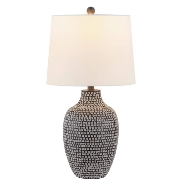 Safavieh Ersta 26.5 in. Brown Table Lamp with Oatmeal Shade
