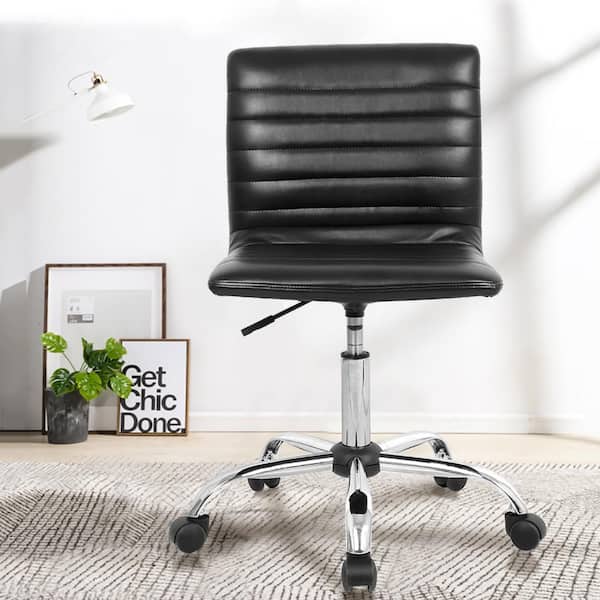 Calico Designs Modern Black Crest Armless Office Chair Swivel Task Chair Desk Ch 