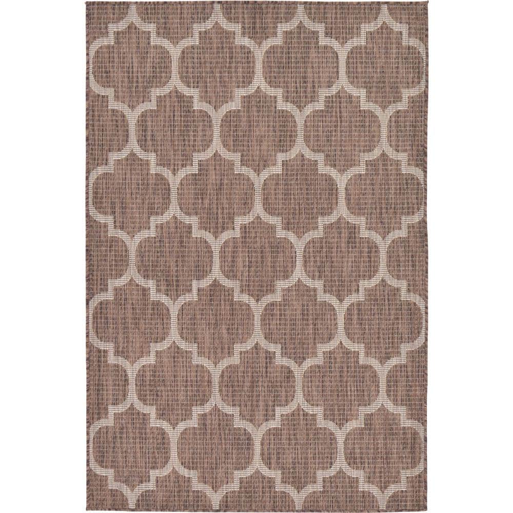 Outdoor Trellis Brown 4' 0 x 6' 0 Area Rug price history on PriceWatchPro