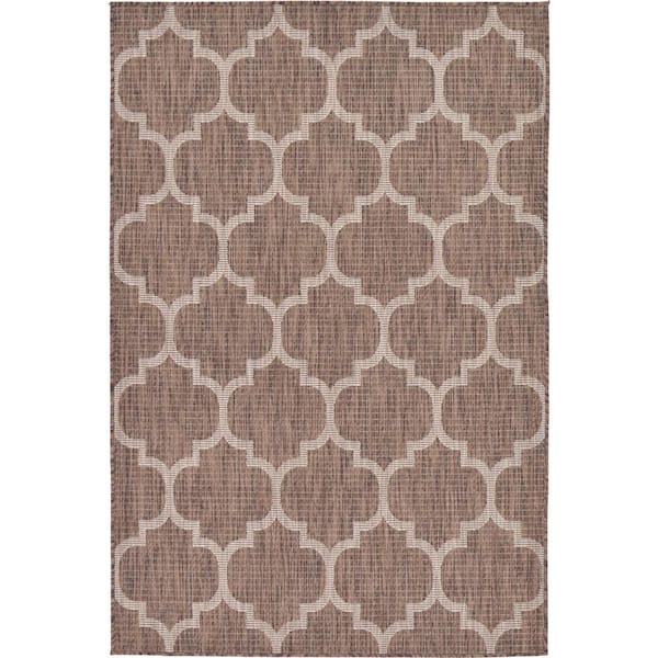 Outdoor Trellis Brown 4' 0 x 6' 0 Area Rug